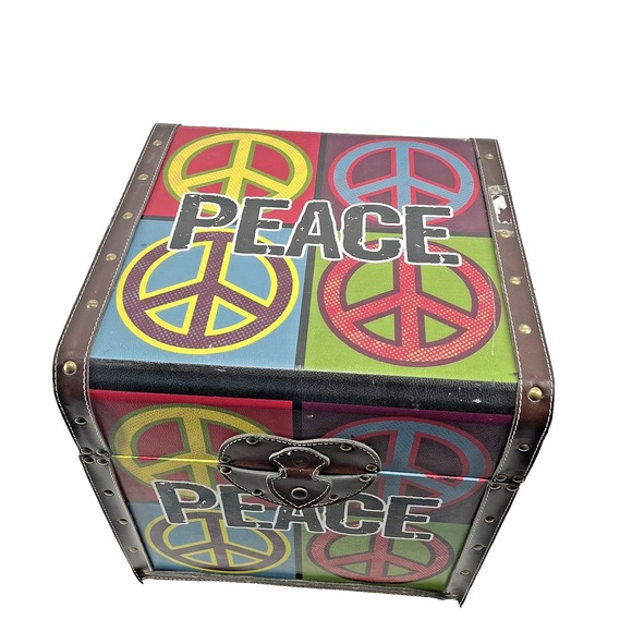 The Unbranded Brand Other - Vintage Peace Colorful Storage Box 16"x16"x16"